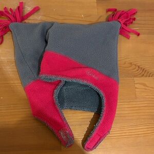 Gray and Pink Fleece Kids Hat